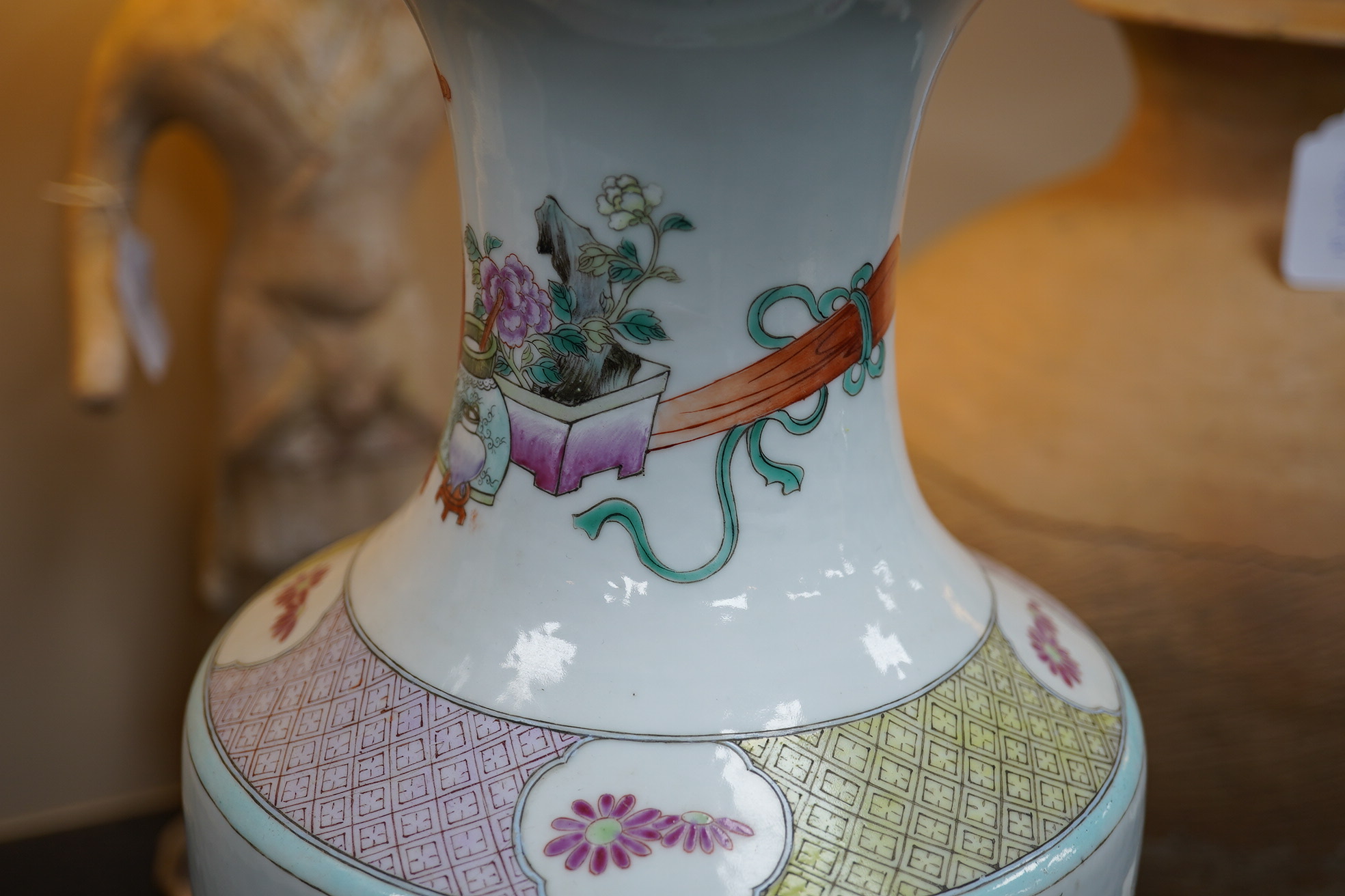 A good Chinese famille rose ‘Four Beauties’ baluster vase, late 19th century